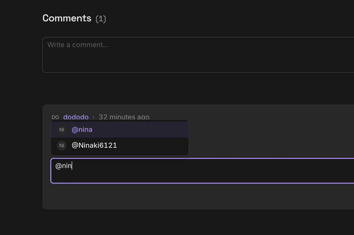 @Mentions in Comments – Tag Other Players Directly