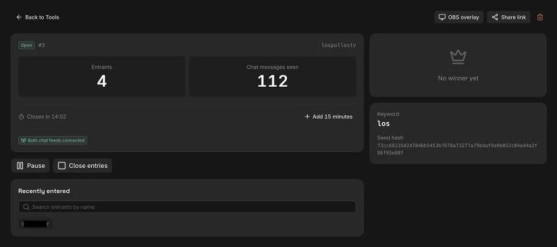 Twitch Giveaway Tool: Chat Draws That Do Not Fall Over