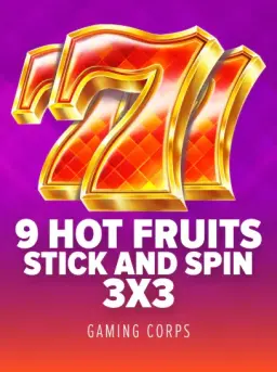 9 Hot Fruits Stick and Spin 3x3