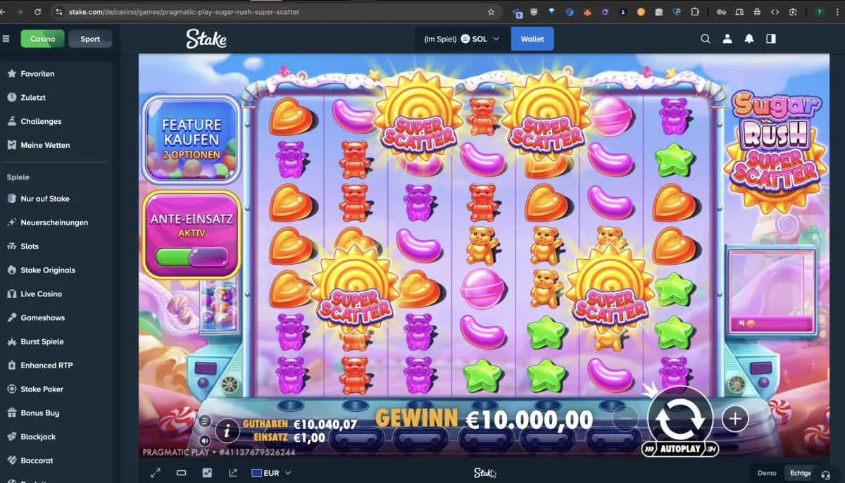 Sugar Rush Super Scatter win screenshot