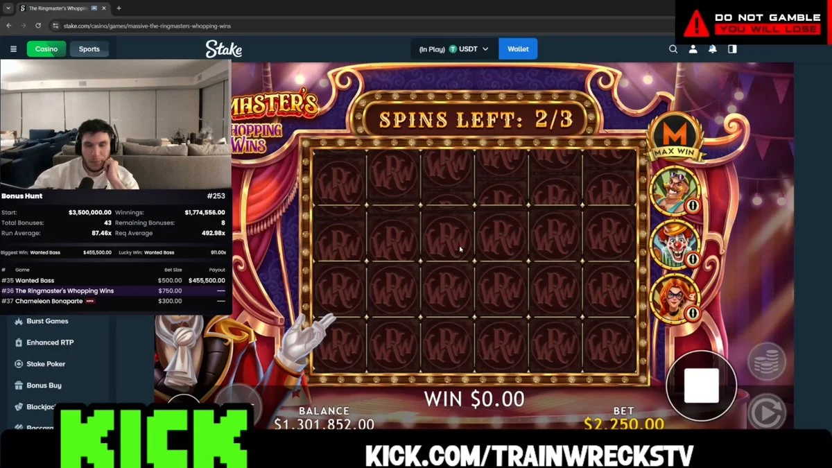 The Ringmaster's Whopping Wins win screenshot