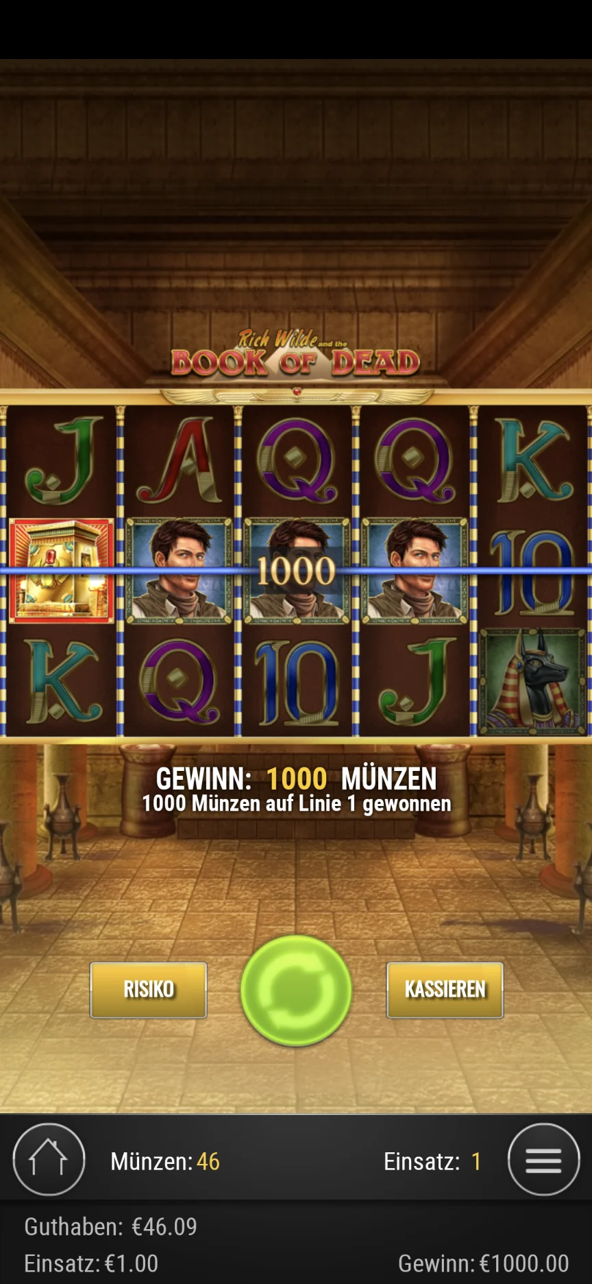 Book of Dead win screenshot