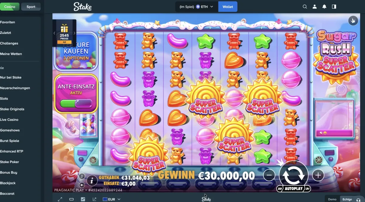Sugar Rush Super Scatter win screenshot