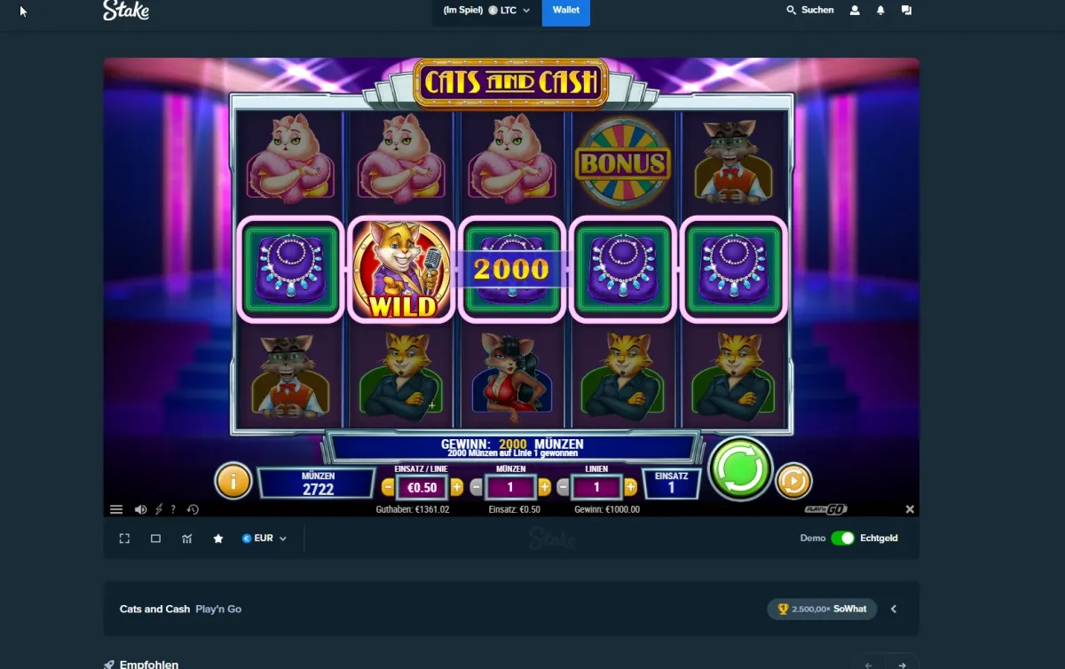 Cats and Cash win screenshot