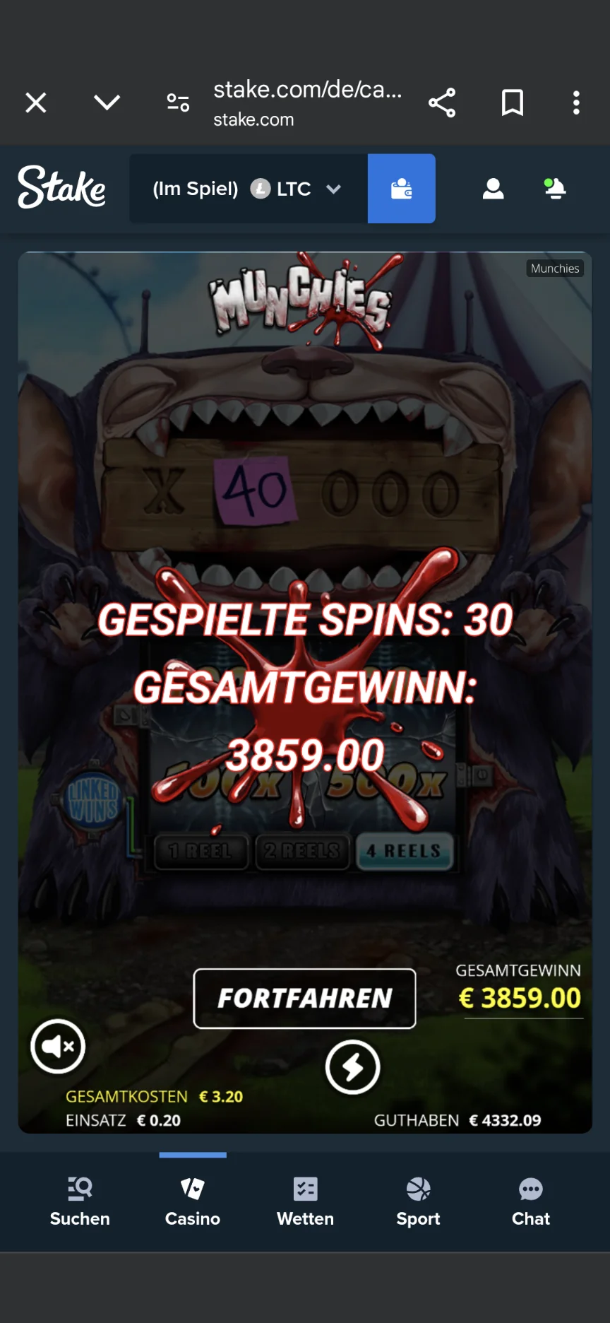 Munchies win screenshot