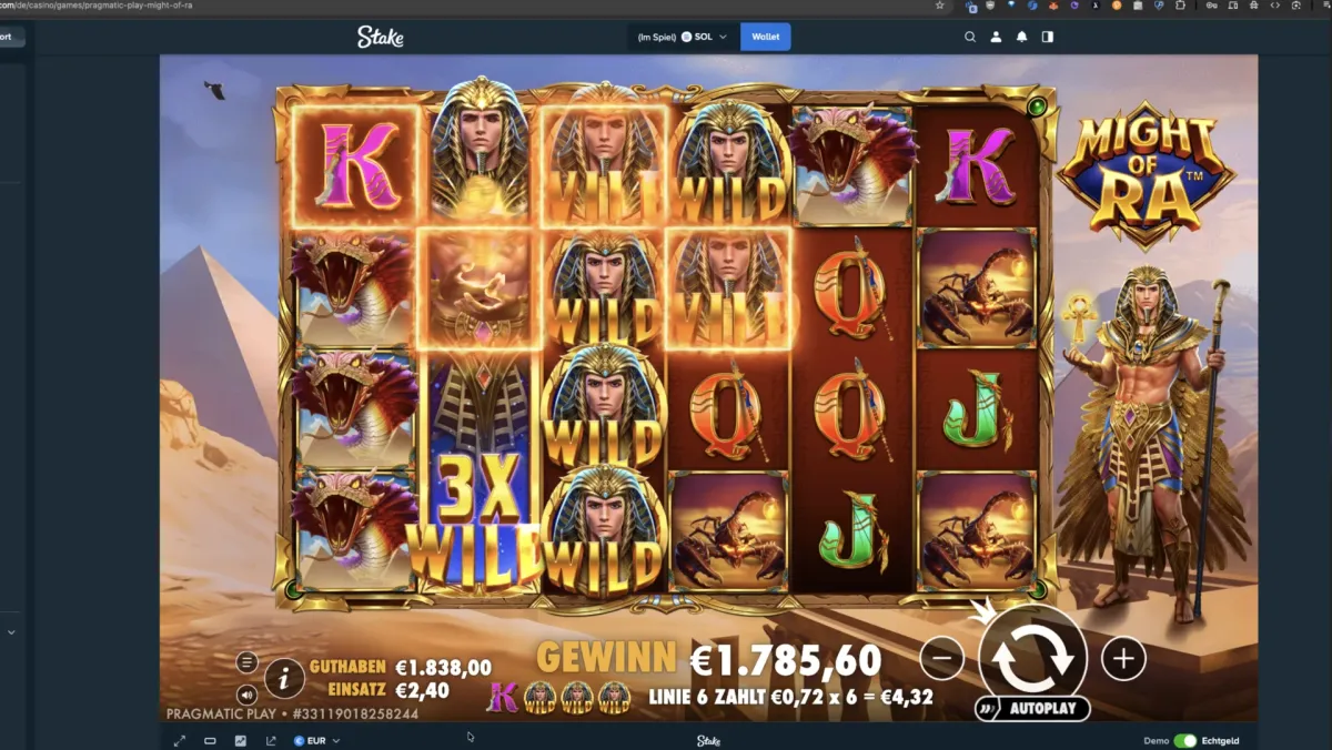 Might of Ra win screenshot